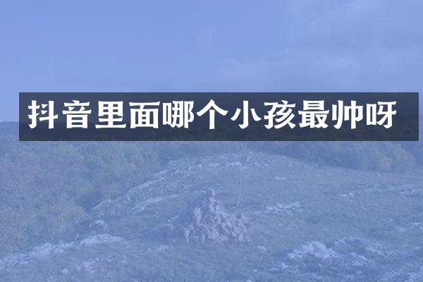 抖音里面哪个小孩最帅呀