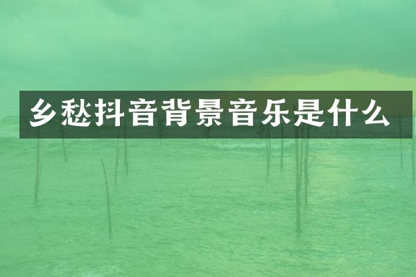 乡愁抖音背景音乐是什么