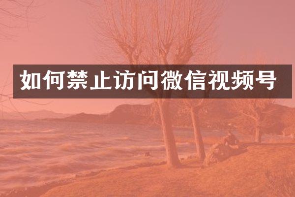 如何禁止访问微信视频号
