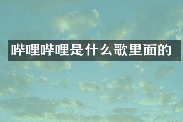 哔哩哔哩是什么歌里面的