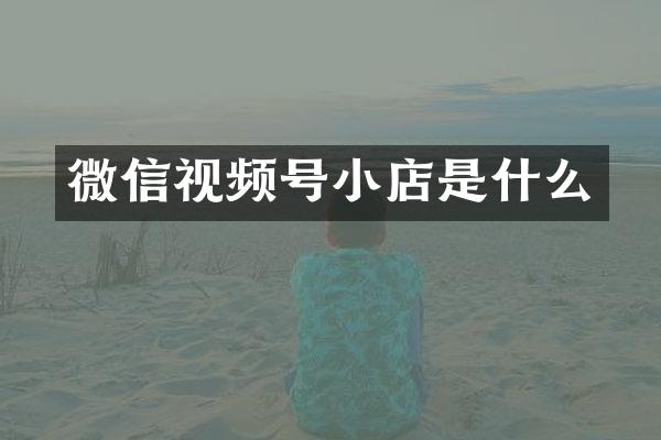 微信视频号小店是什么