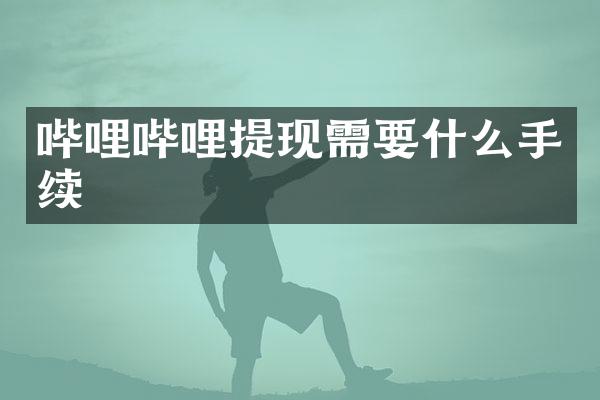 哔哩哔哩提现需要什么手续