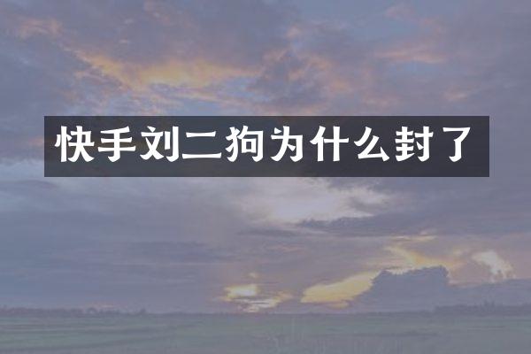 快手刘二狗为什么封了