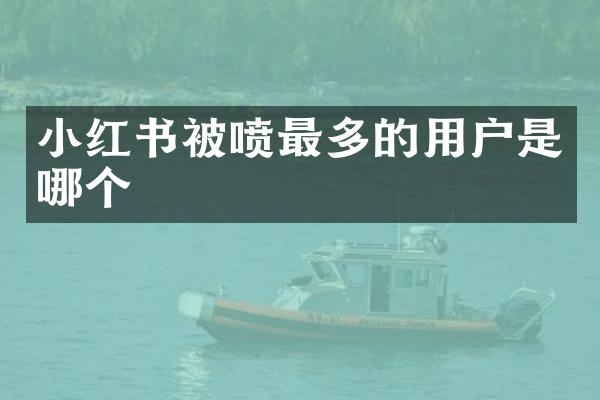 小红书被喷最多的用户是哪个