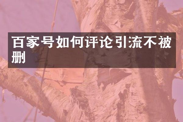 百家号如何评论引流不被删