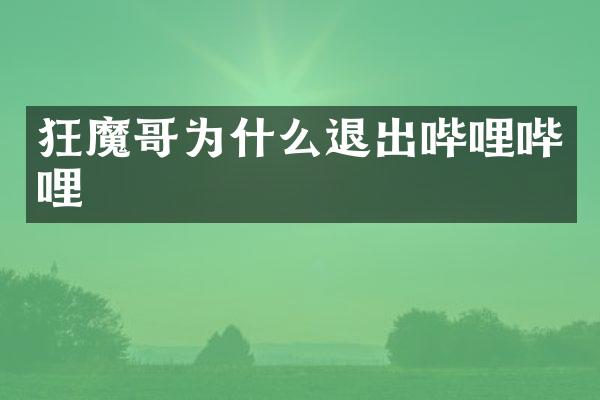 狂魔哥为什么退出哔哩哔哩