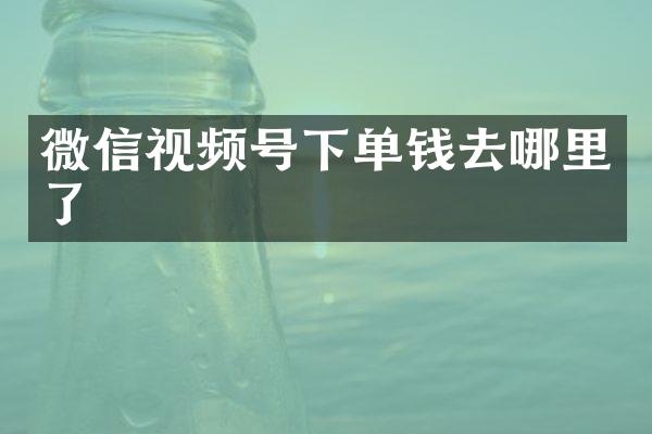 微信视频号下单钱去哪里了