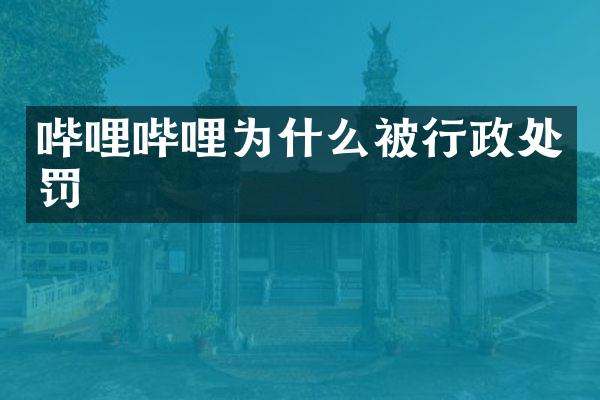 哔哩哔哩为什么被行政处罚
