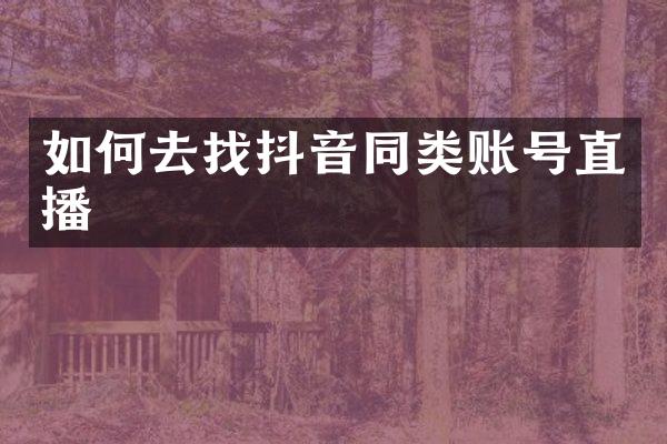如何去找抖音同类账号直播