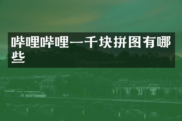 哔哩哔哩一千块拼图有哪些