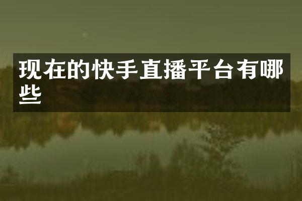 现在的快手直播平台有哪些