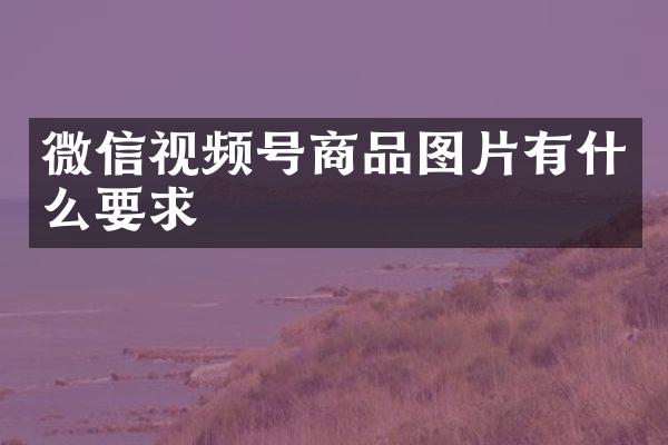 微信视频号商品图片有什么要求