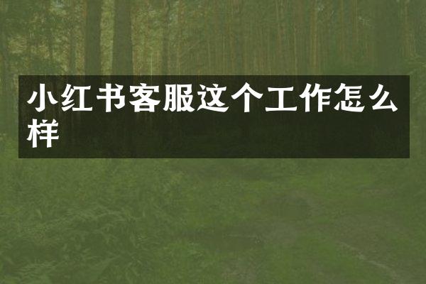 小红书客服这个工作怎么样