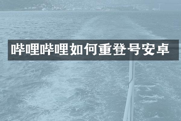 哔哩哔哩如何重登号安卓