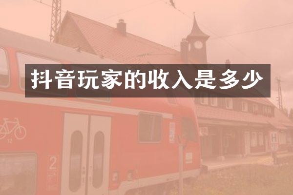 抖音玩家的收入是多少