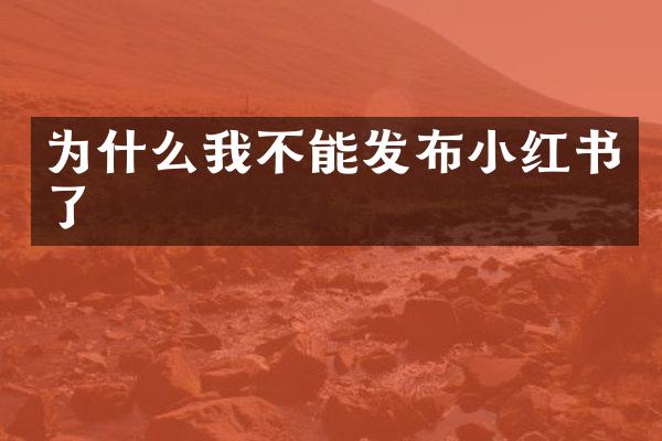 为什么我不能发布小红书了