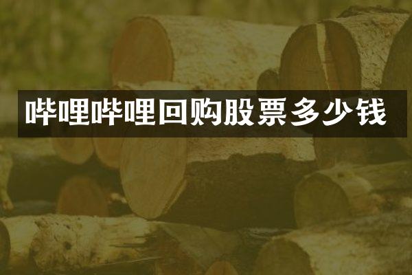 哔哩哔哩回购股票多少钱