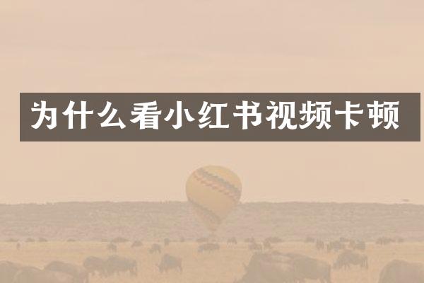 为什么看小红书视频卡顿