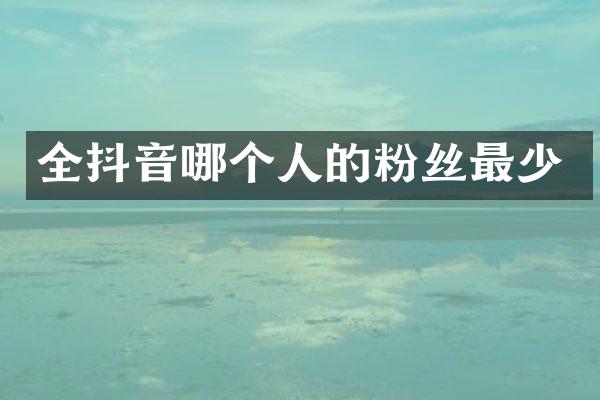 全抖音哪个人的粉丝最少