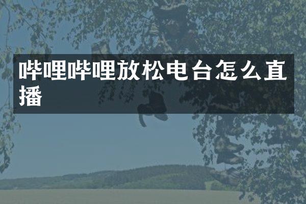 哔哩哔哩放松电台怎么直播