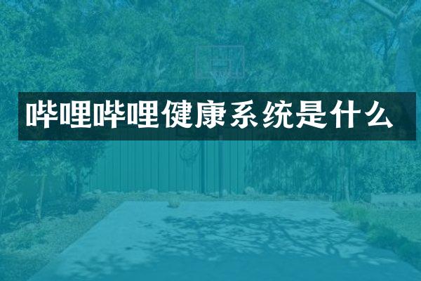 哔哩哔哩健康系统是什么