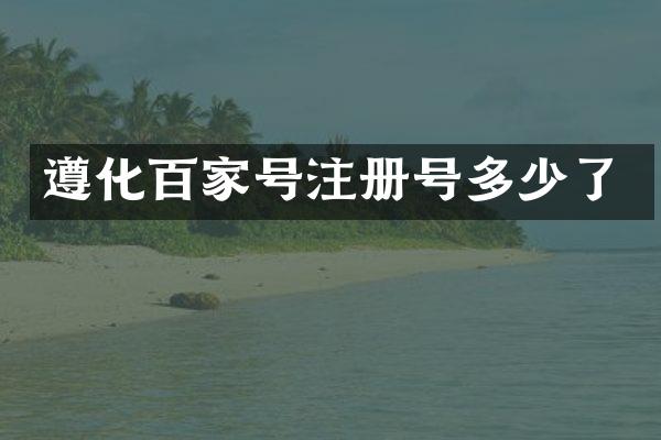 遵化百家号注册号多少了