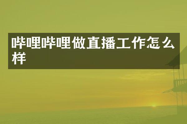 哔哩哔哩做直播工作怎么样