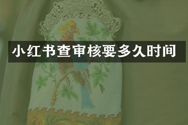 小红书查审核要多久时间