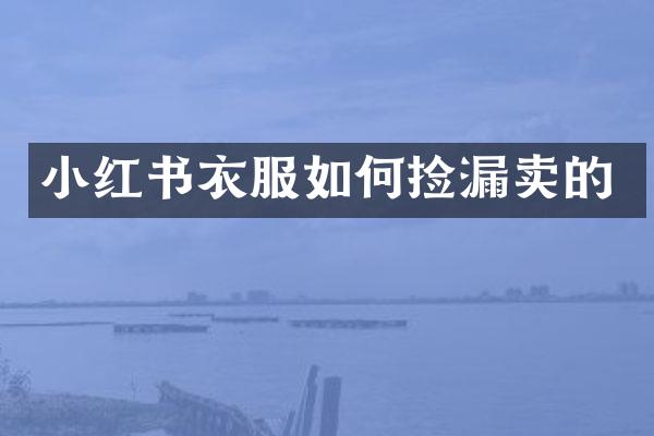 小红书衣服如何捡漏卖的