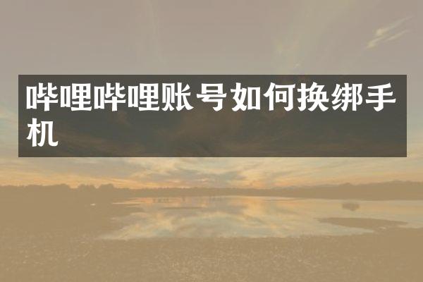 哔哩哔哩账号如何换绑手机