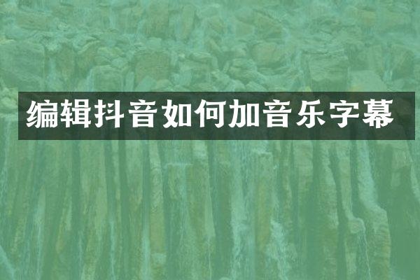 编辑抖音如何加音乐字幕