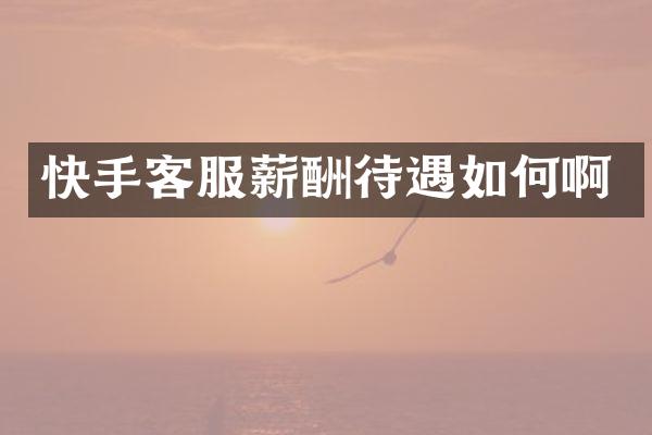 快手客服薪酬待遇如何啊