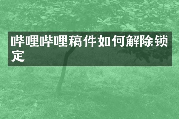 哔哩哔哩稿件如何解除锁定