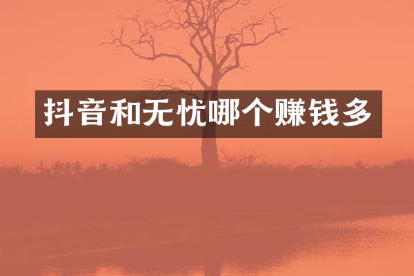 抖音和无忧哪个赚钱多