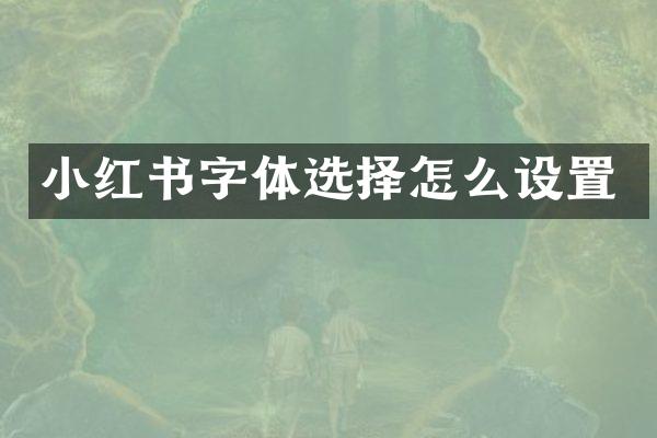 小红书字体选择怎么设置