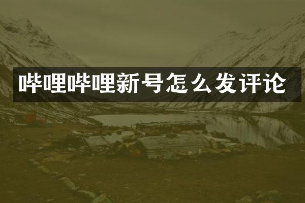 哔哩哔哩新号怎么发评论