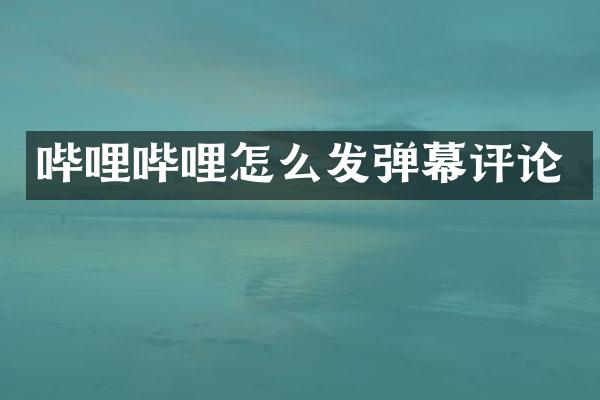 哔哩哔哩怎么发弹幕评论