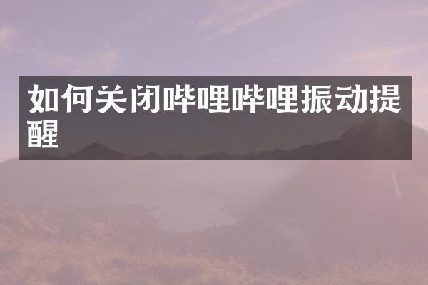 如何关闭哔哩哔哩振动提醒