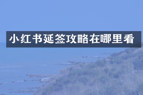 小红书延签攻略在哪里看