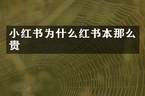 小红书为什么红书本那么贵