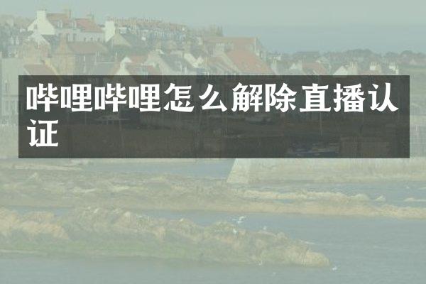 哔哩哔哩怎么解除直播认证