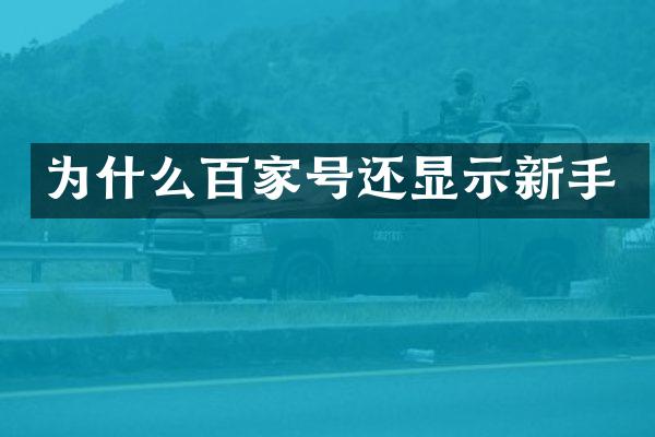为什么百家号还显示新手
