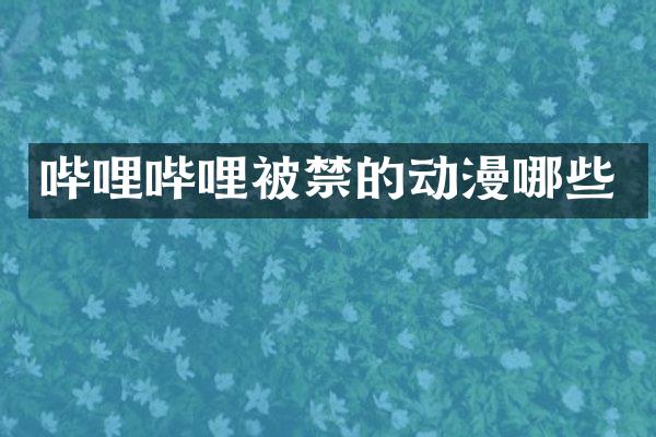 哔哩哔哩被禁的动漫哪些