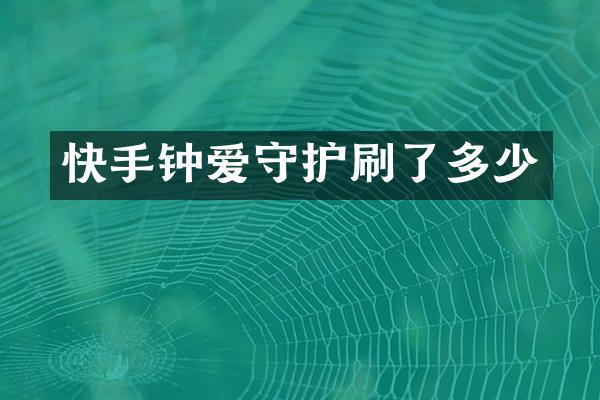快手钟爱守护刷了多少
