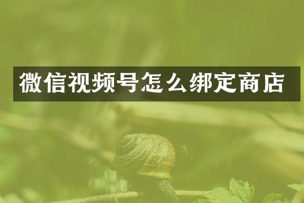 微信视频号怎么绑定商店