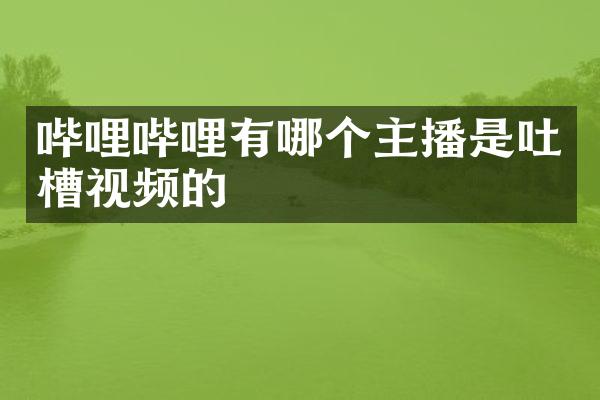哔哩哔哩有哪个主播是吐槽视频的