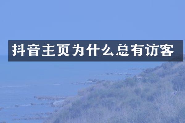 抖音主页为什么总有访客