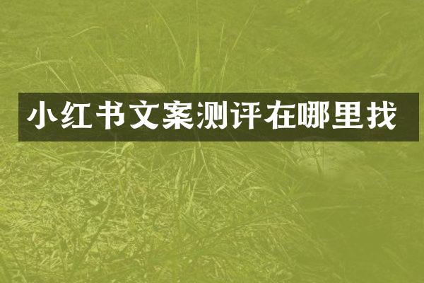 小红书文案测评在哪里找