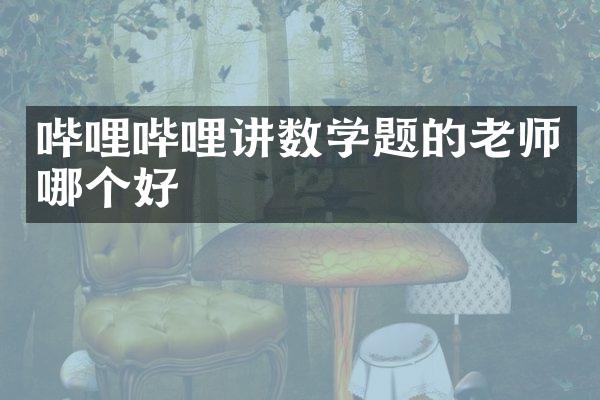 哔哩哔哩讲数学题的老师哪个好