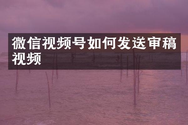 微信视频号如何发送审稿视频